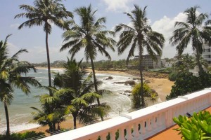 The view from the pool area at Mount Lavinia Hotel, Sri Lanka