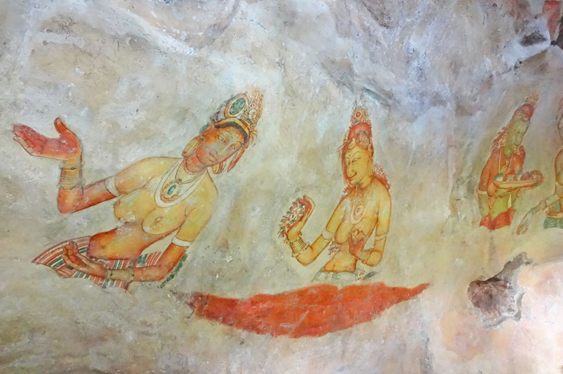Frescoes at Sigiriya Sri Lanka