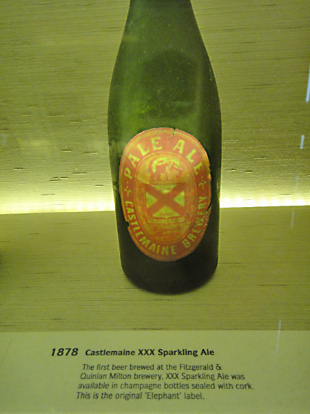 1878 bottle of Castlemaine ale - taken at the XXXX brewery