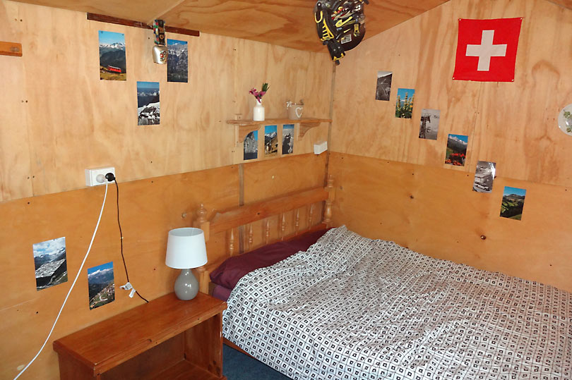 Stay inside a shed at this hostel!