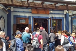 The mob outside Fergburger, Queenstown