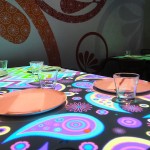 Funky patterns as digital tablecloths - the future of restaurants at Inamo Soho