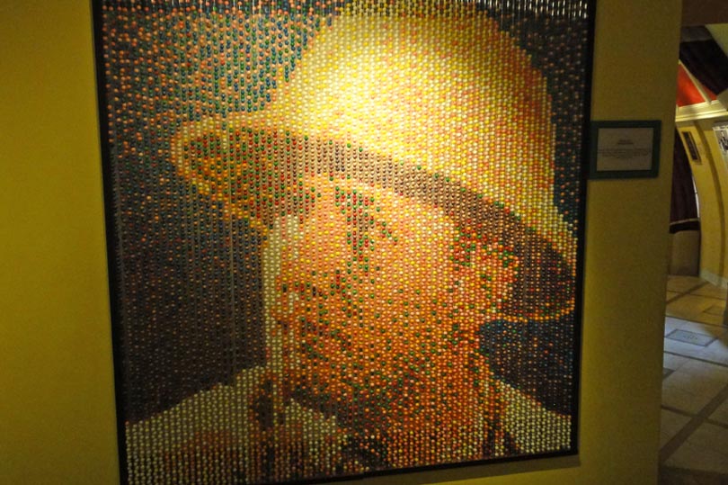Portrait of Robert Ripley made from candy at Ripley's Believe it or not London