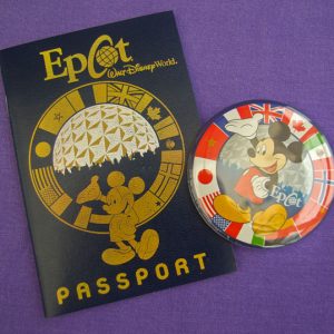 Epcot World Showcase souvenir passport and badge