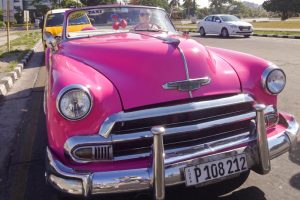 1952 pink chevrolet in Havana, Cuba. A must do for any girl about town!