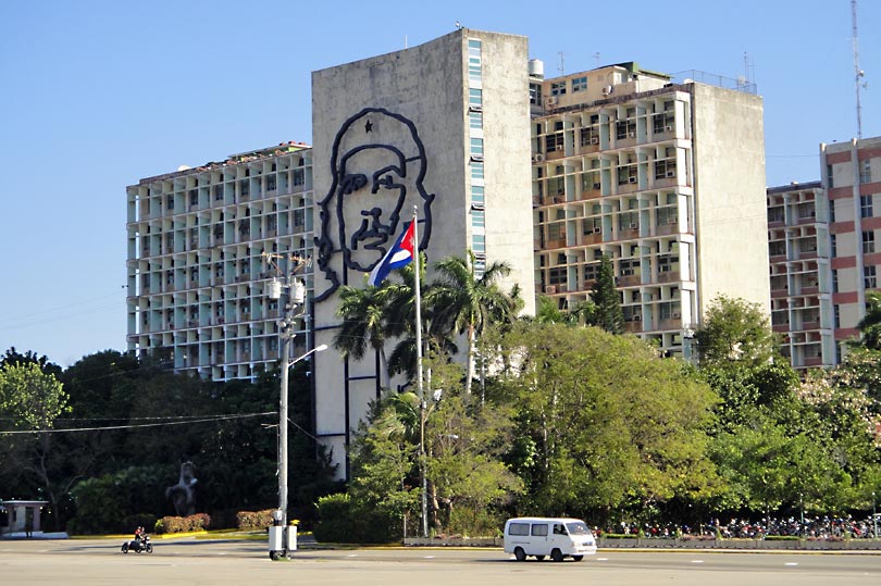 Iconic Che Guevara at Revolution Square in Havana, Cuba
