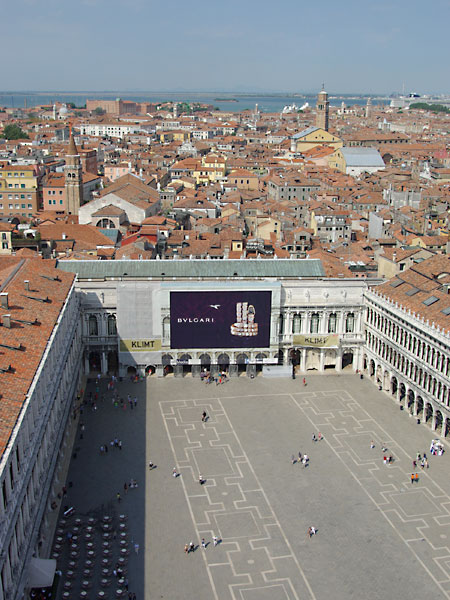 The view over St Mark's Square from the Campanile di San Marco in Venice, Italy. Read my travel series - A View From The Top.