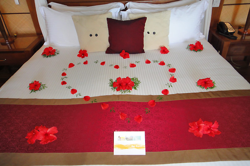 Petals on the bed