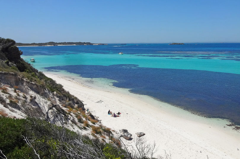 The stunning white sand and turquoise seas of Rottnest Island