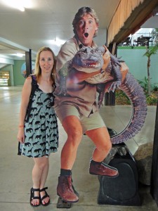 At Australia Zoo in my safari animal print dress