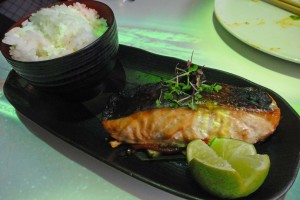 Teriyaki salmon at Inamo in London