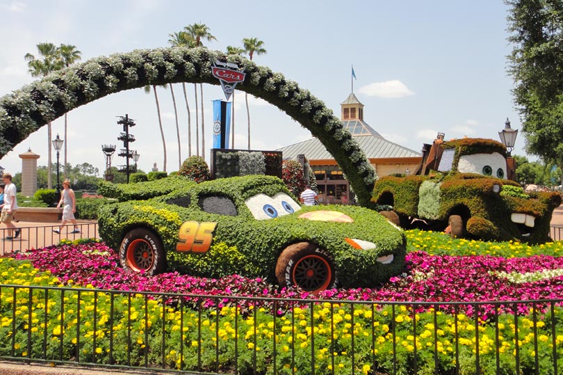 Cars 2 topiary at the Epcot Flower and Garden Festival
