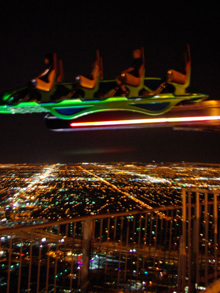 One of the 3 terrifying rides at the top of the Stratosphere Tower