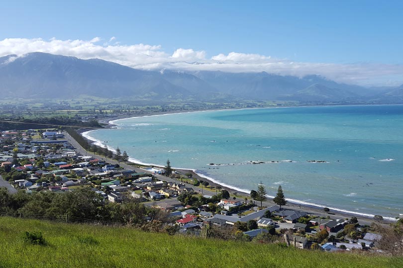 View of Kaikoura in New Zealand's South Island