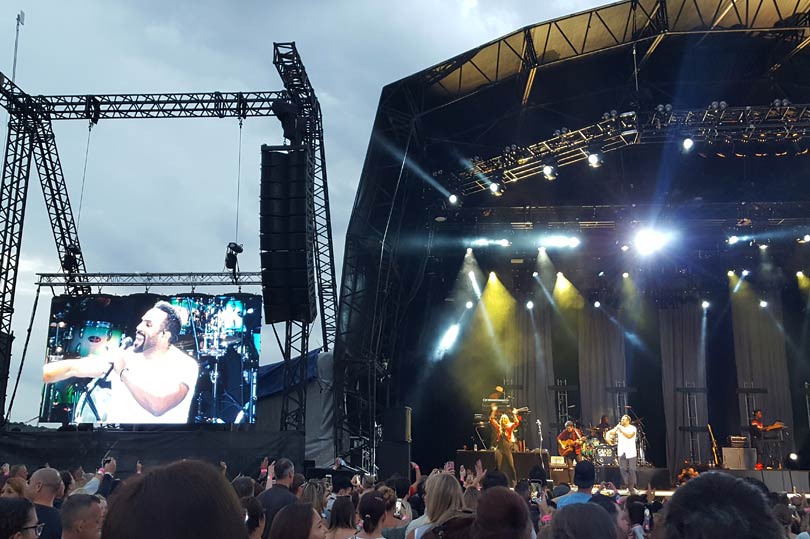 Craig David playing an outdoor concert at Rochester Castle Gardens in Kent