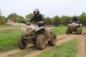 Driving on the nursery track at Southern Pursuits quad biking day.