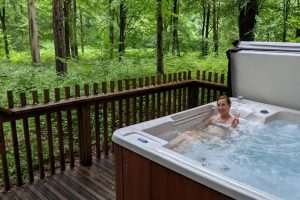 Hot tub at Forest Holidays
